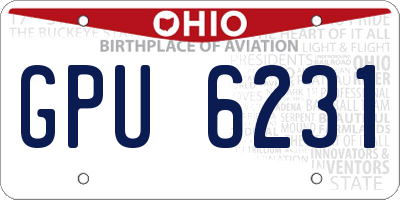 OH license plate GPU6231