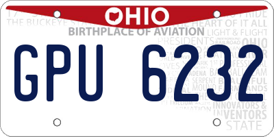 OH license plate GPU6232