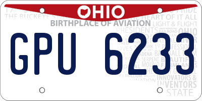 OH license plate GPU6233