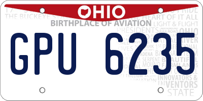 OH license plate GPU6235