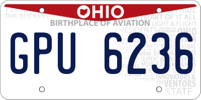 OH license plate GPU6236