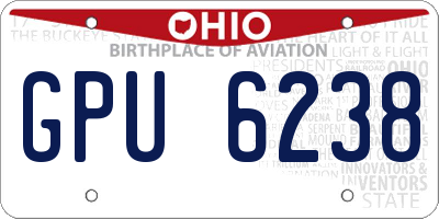 OH license plate GPU6238