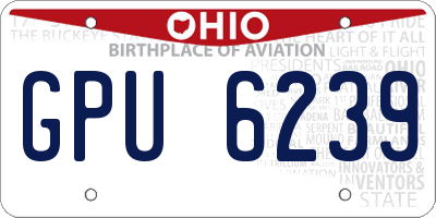OH license plate GPU6239