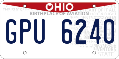 OH license plate GPU6240