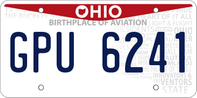 OH license plate GPU6241