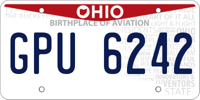 OH license plate GPU6242