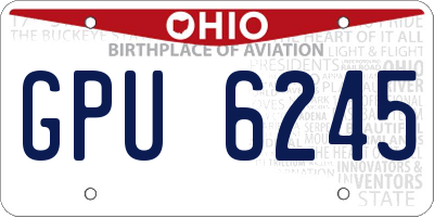 OH license plate GPU6245