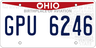 OH license plate GPU6246