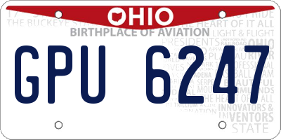 OH license plate GPU6247