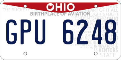 OH license plate GPU6248