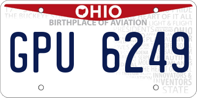 OH license plate GPU6249