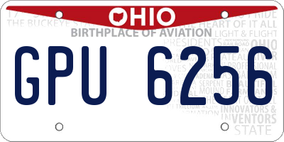 OH license plate GPU6256