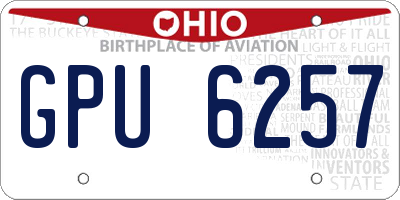OH license plate GPU6257