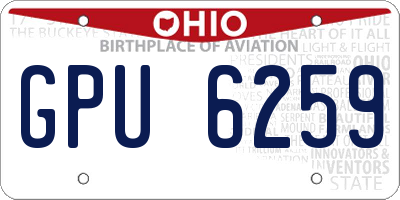 OH license plate GPU6259