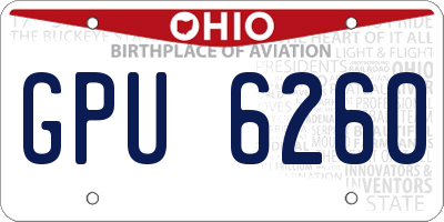 OH license plate GPU6260