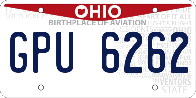 OH license plate GPU6262