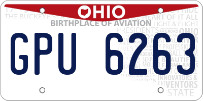 OH license plate GPU6263