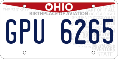 OH license plate GPU6265