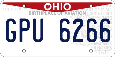 OH license plate GPU6266
