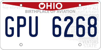 OH license plate GPU6268