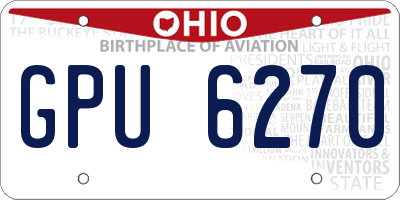OH license plate GPU6270