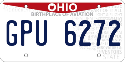 OH license plate GPU6272