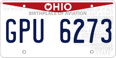 OH license plate GPU6273