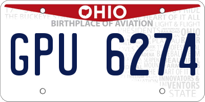 OH license plate GPU6274
