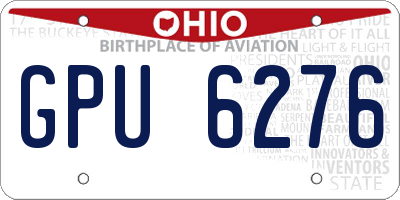 OH license plate GPU6276
