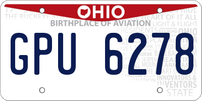 OH license plate GPU6278