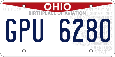 OH license plate GPU6280
