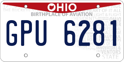 OH license plate GPU6281