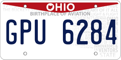 OH license plate GPU6284