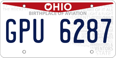 OH license plate GPU6287