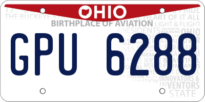OH license plate GPU6288