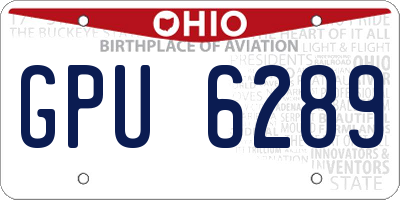 OH license plate GPU6289