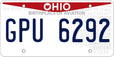OH license plate GPU6292
