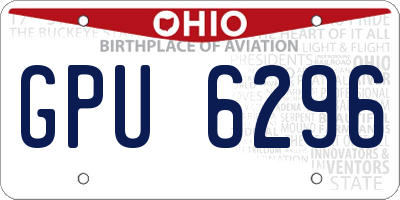 OH license plate GPU6296
