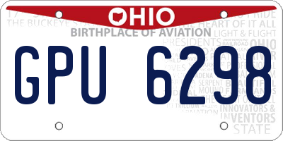 OH license plate GPU6298