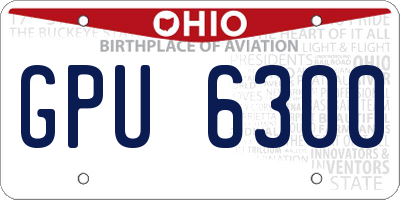 OH license plate GPU6300