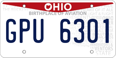 OH license plate GPU6301
