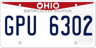 OH license plate GPU6302