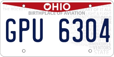 OH license plate GPU6304