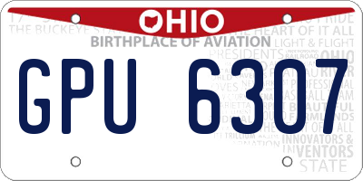 OH license plate GPU6307