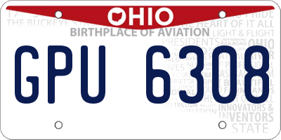 OH license plate GPU6308