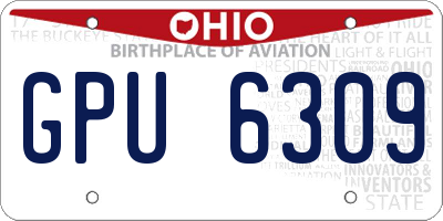 OH license plate GPU6309