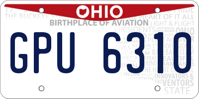 OH license plate GPU6310