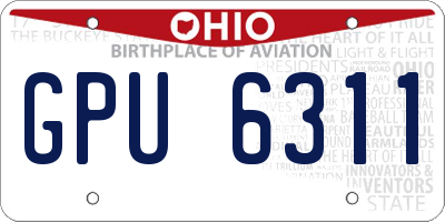 OH license plate GPU6311