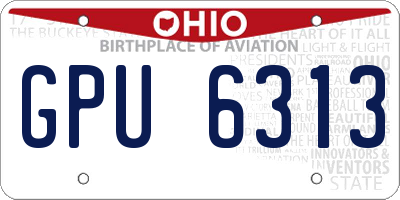 OH license plate GPU6313