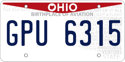 OH license plate GPU6315
